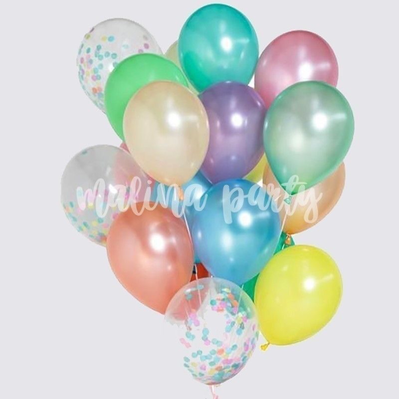 Букет воздушных шаров с гелием хром и полумесяц