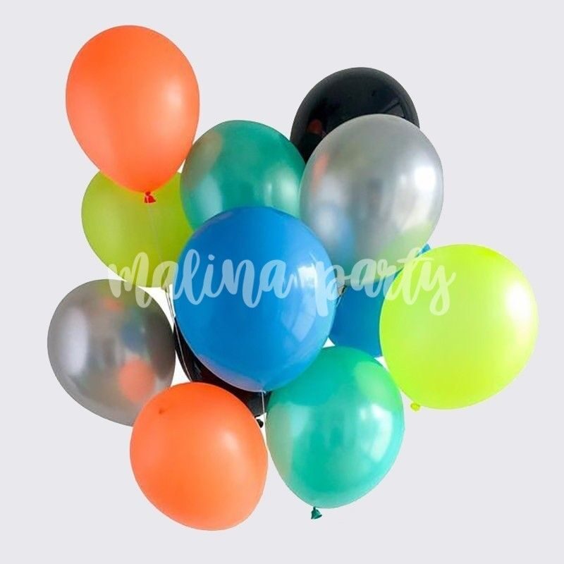 Букет гелиевых воздушных шаров с цифрой 1 для мальчика