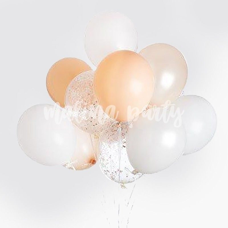 Букет воздушных шаров с гелием шампанское и белые звезды