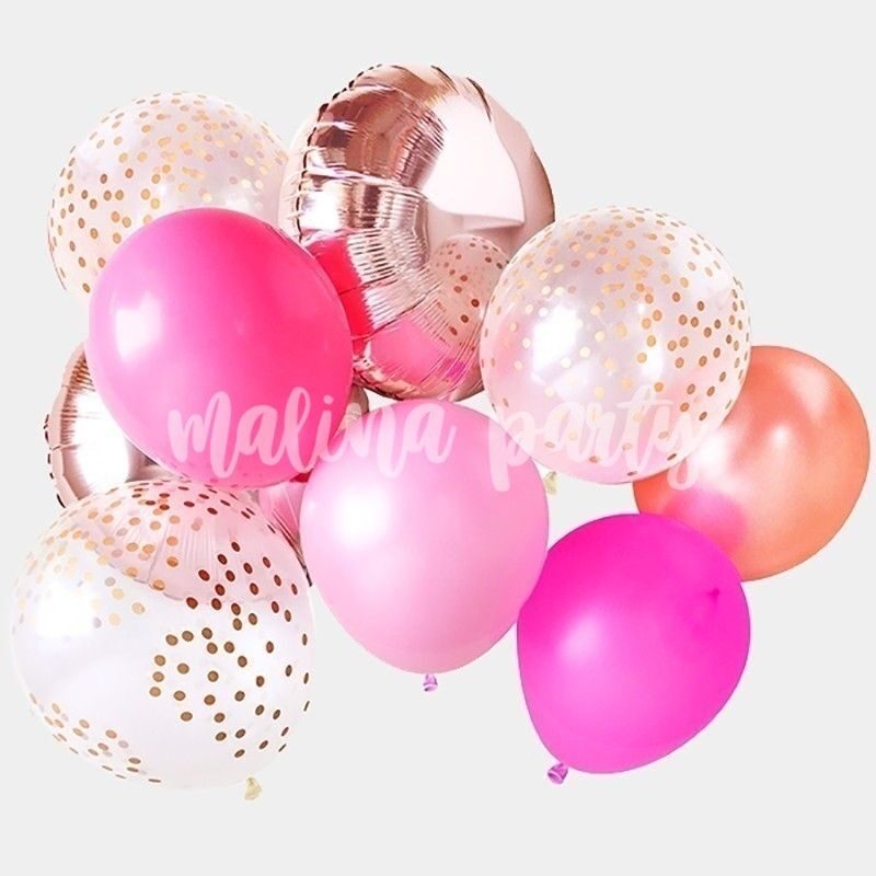 Набор воздушных шаров с гелием цифра 4 и агаты на день рождения
