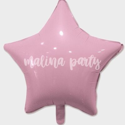 Воздушный шар звезда розовый пастель
