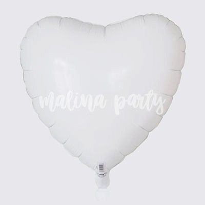 Воздушный шар сердце белый сатин
