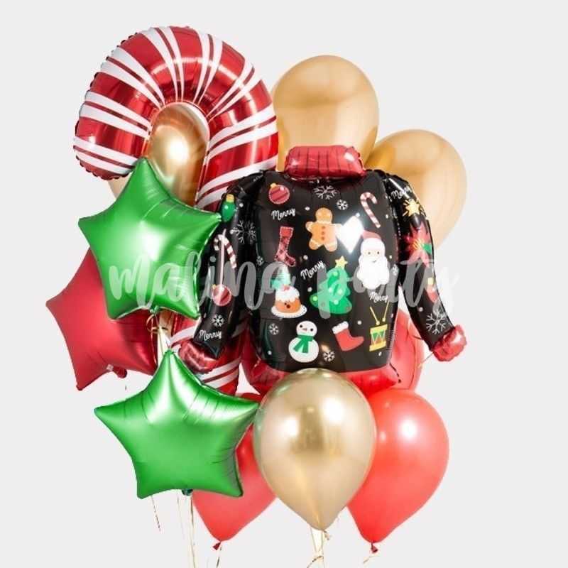 Букет воздушных шаров с гелием Новогодний