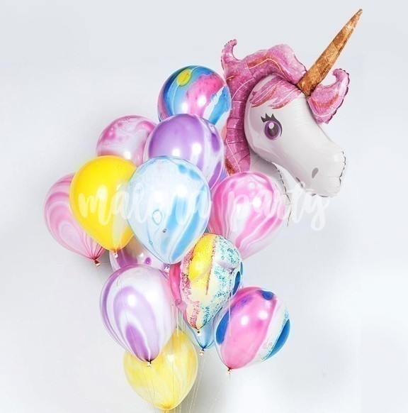 Воздушный шар звезда Happy birthday градиент