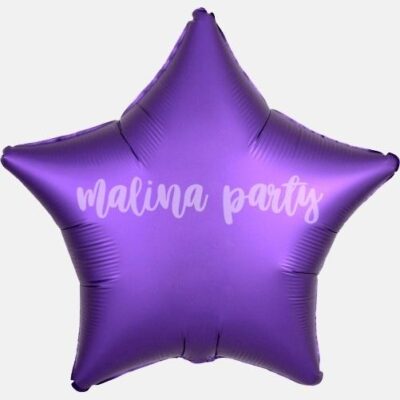 Воздушный шар звезда фиолетовый сатин