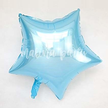 Тарелка бумажная голубые полоски 18 см 6 штук