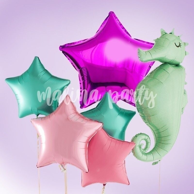 Букет гелиевых воздушных шаров с конфетти №18