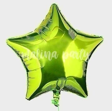 Воздушный шар звезда большая зеленый пастель