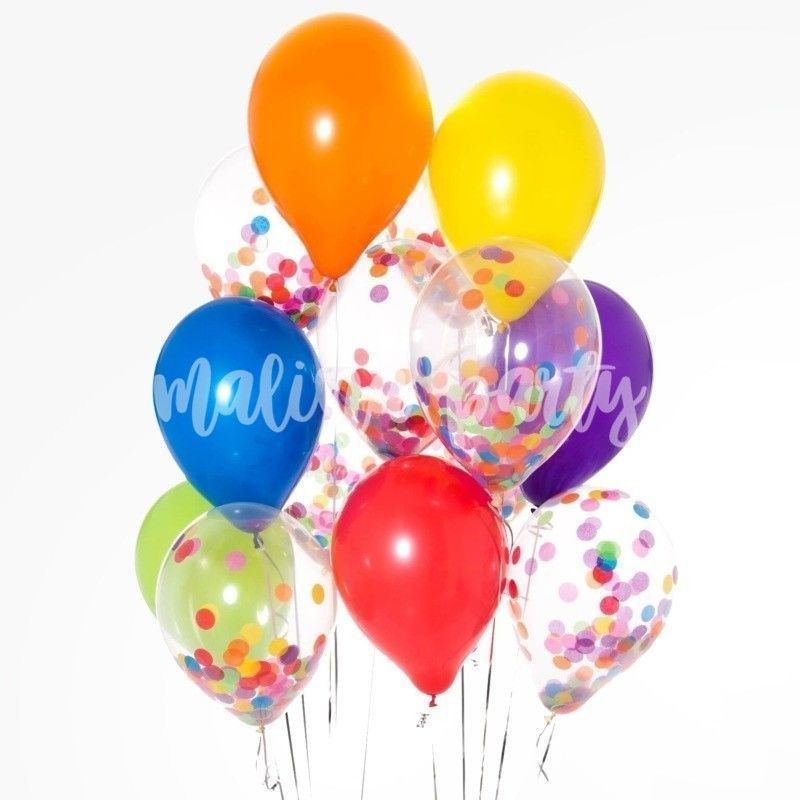 Воздушный шар надпись С днем рождения с завитками синий