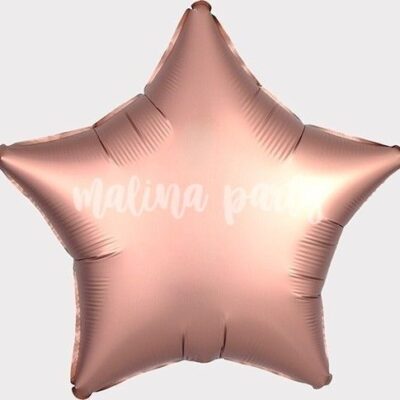 Воздушный шар звезда розовое золото сатин