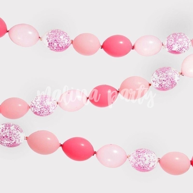 Набор шаров с каркасной цифрой мятный и розовый