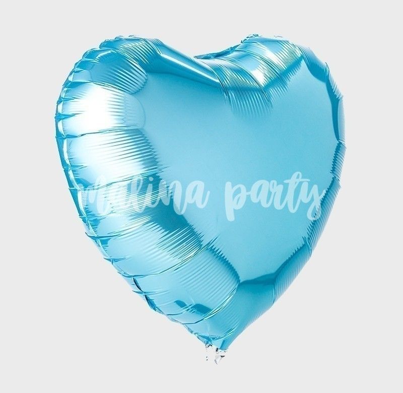 Воздушный шар сердце голубое