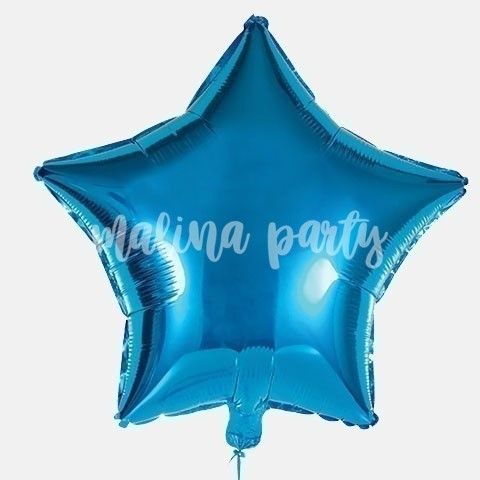 Воздушный шар звезда Мрамор синий