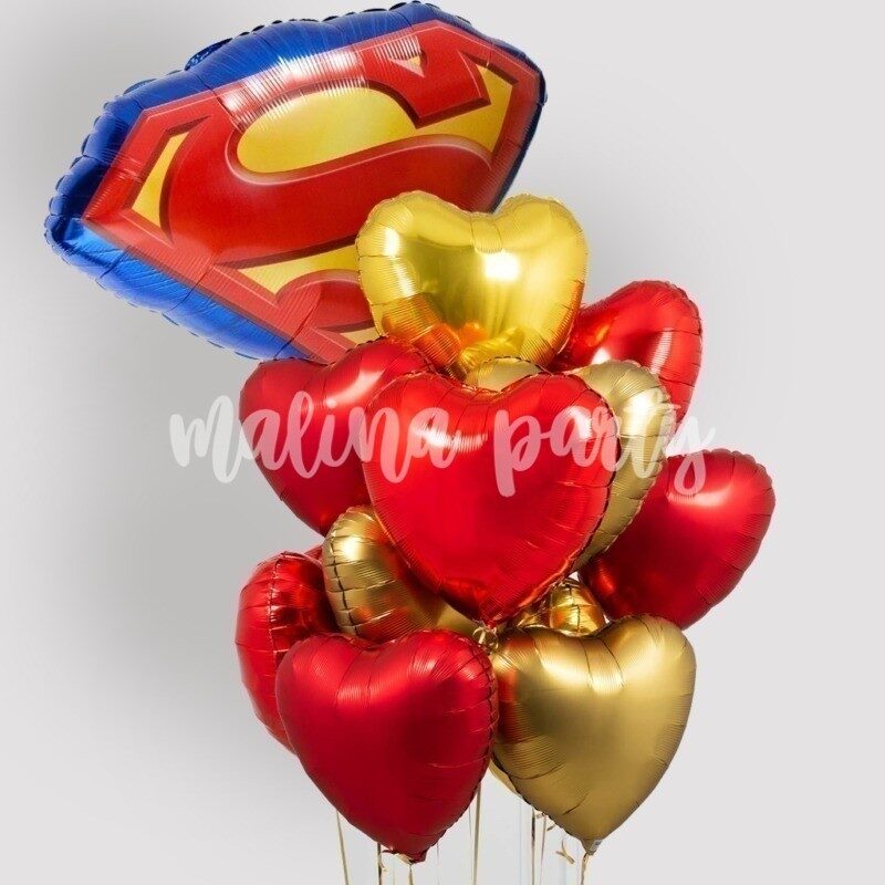 Букет воздушных шаров с гелием Сердечки и губы