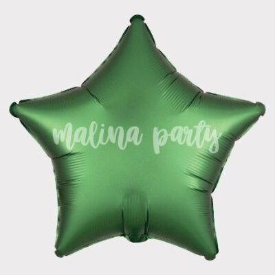 Воздушный шар звезда зеленый сатин