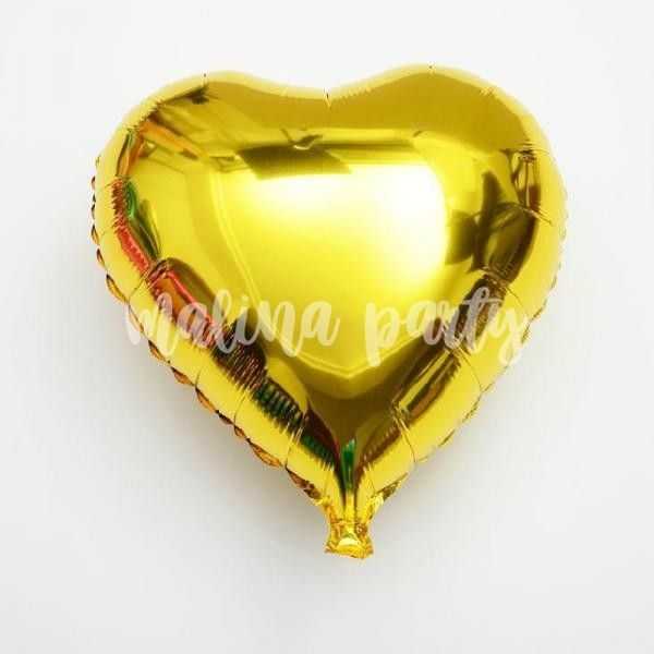 Воздушный шар сердце золото