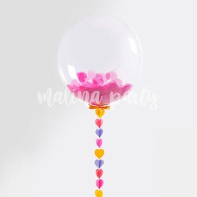 Воздушный шар Баблс с конфетти сердечки