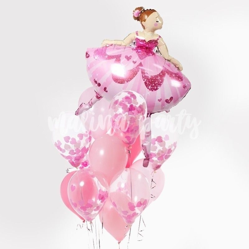 Букет воздушных шаров с гелием балерина