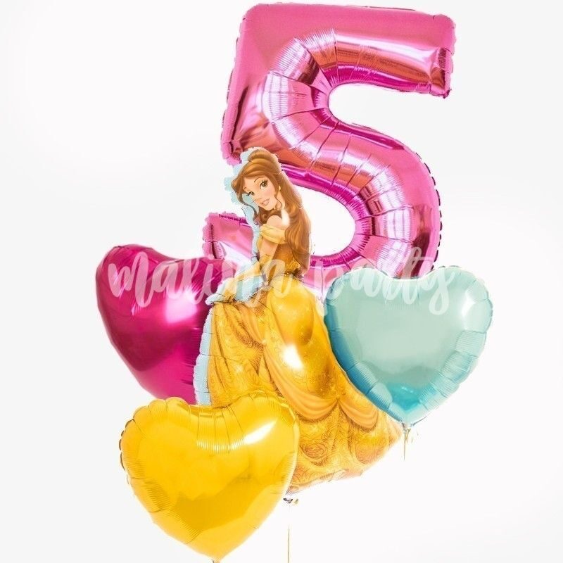 Букет воздушных шаров с гелием Микки с цифрой на день рождения