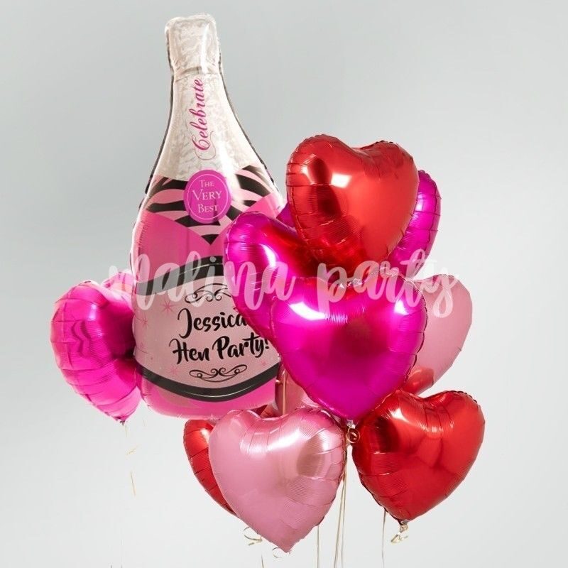 Букет воздушных шаров с гелием розовое шампанское