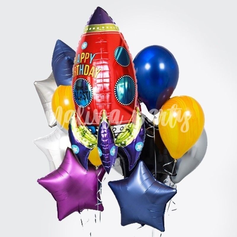 Букет воздушных шаров с гелием Олаф и звезды