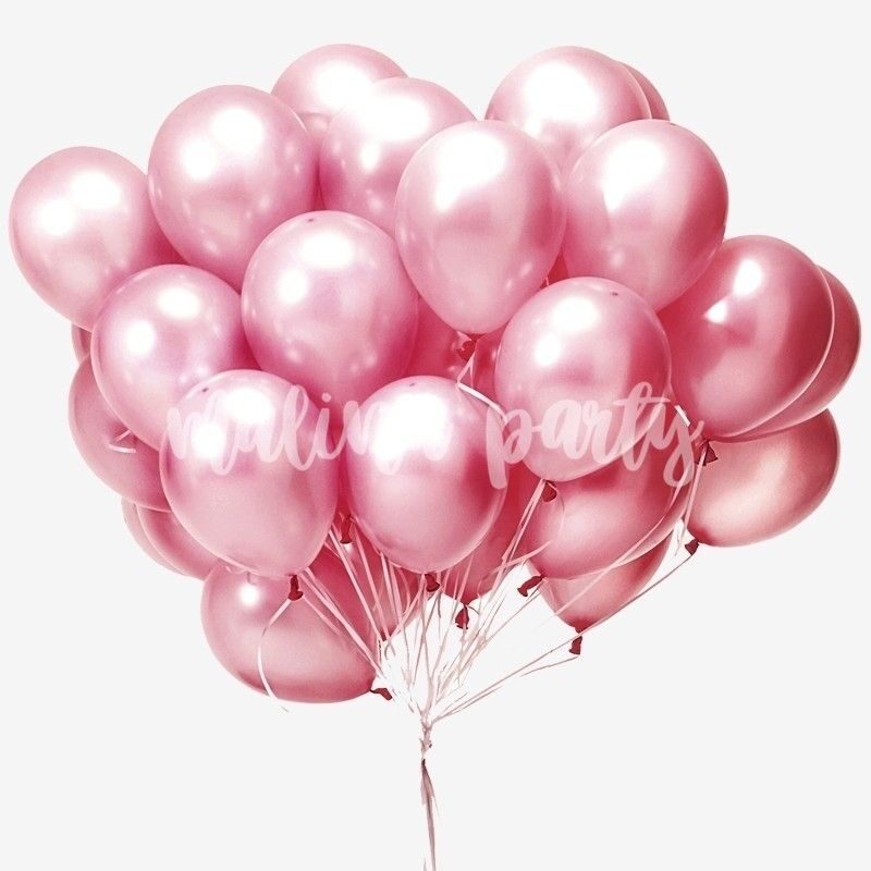 Облако воздушных шаров с гелием Розовое золото и перламутр