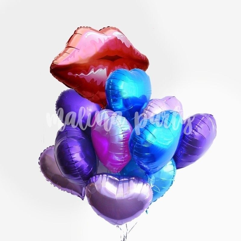 Букет воздушных шаров с гелием поцелуй
