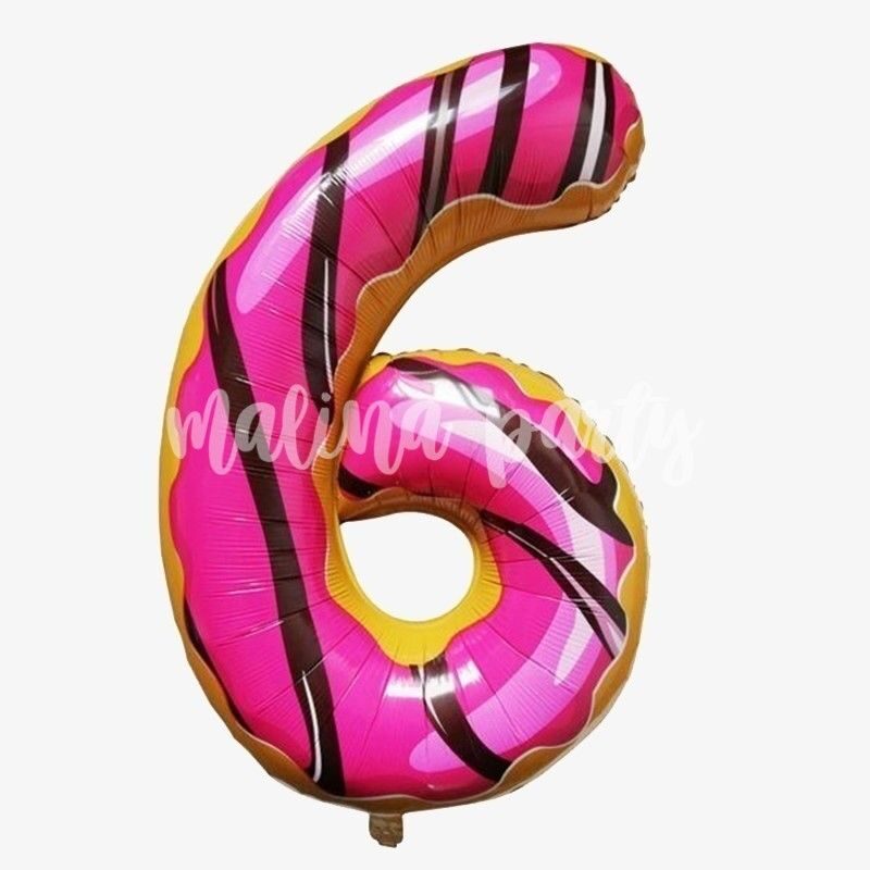Воздушный шар цифра пончик 6