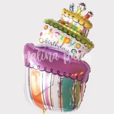 Воздушный шар торт С днем рождения
