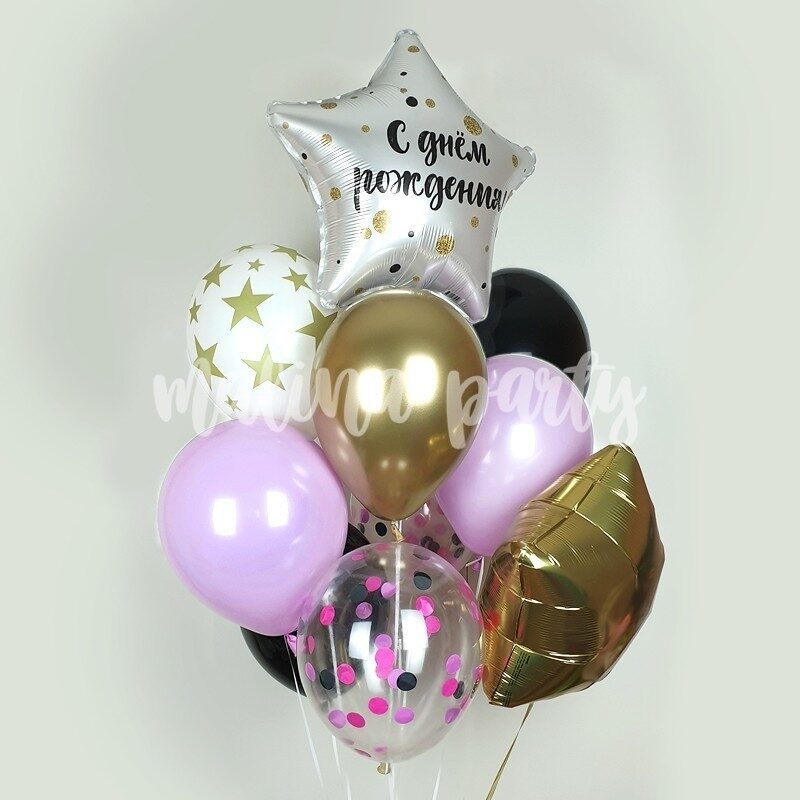 Букет воздушных шаров с лисой и конфетти