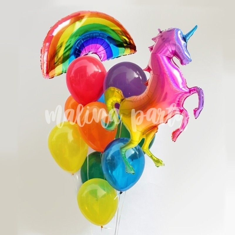 Букет воздушных шаров с гелием Пони Пинки Пай и горошек