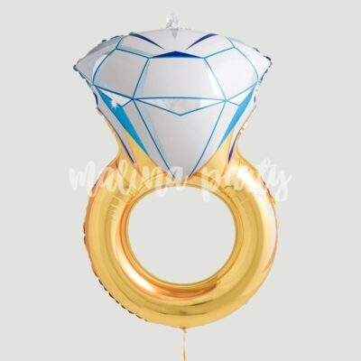 Воздушный шар кольцо золотое