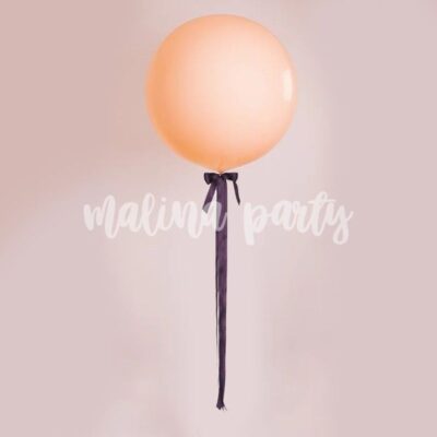 Большой воздушный шар персиковый с атласной летной