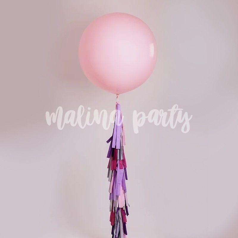Воздушный шар гелиевый белый с розовой надписью 60 см