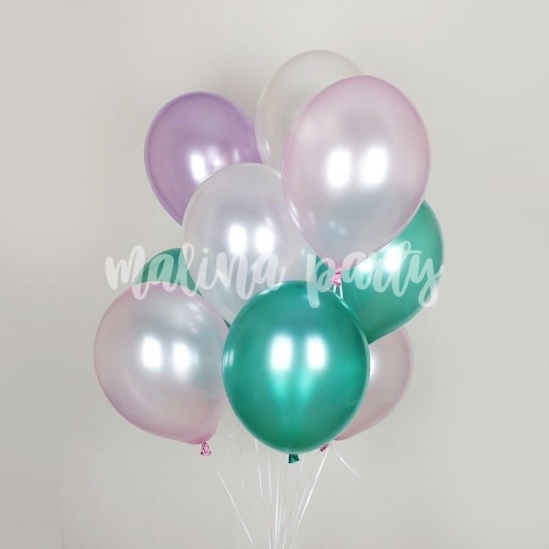 Букет цветных гелиевых шаров С днем рождения