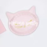 Тарелка бумажная Кошка розовая 6 шт