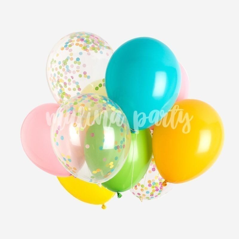Букет воздушных шаров Минни Маус и конфетти