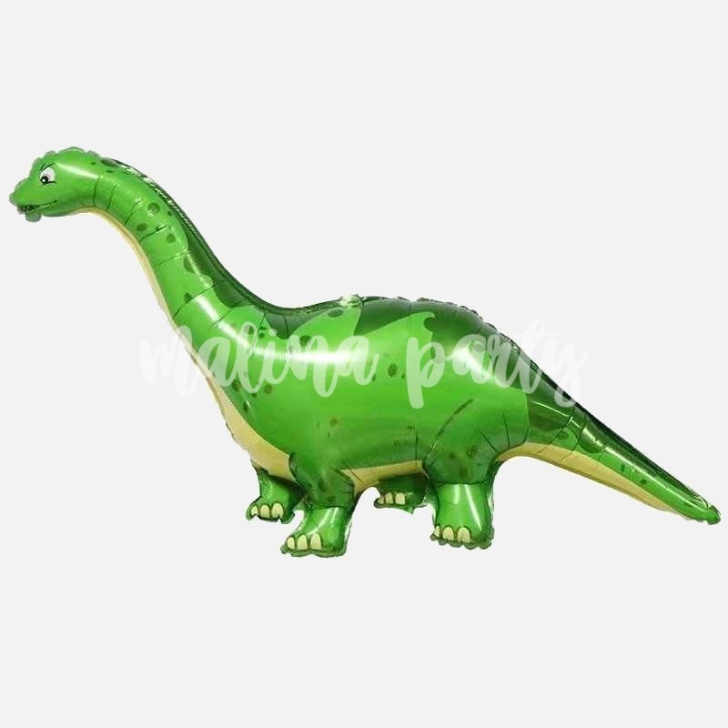 Букет из разноцветных шариков с гелием и шар Динозавр зеленый