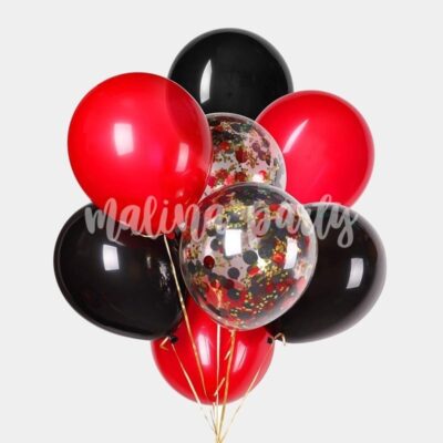 Букет воздушных шаров красных и черных