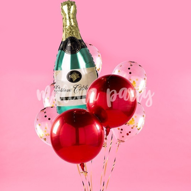 Букет воздушных шаров Шампанское и конфетти
