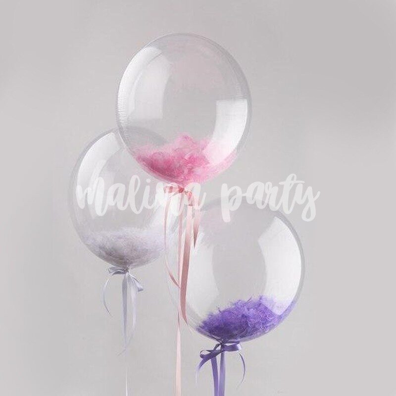 Набор воздушных шаров с бабл Оливковый и розовый