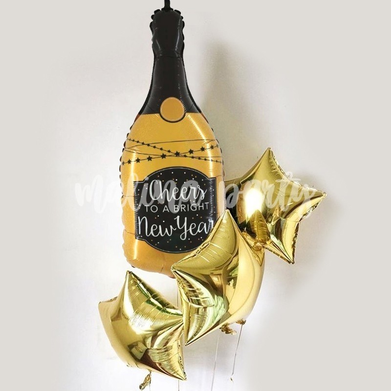 Букет воздушных шаров Золотое шампанское