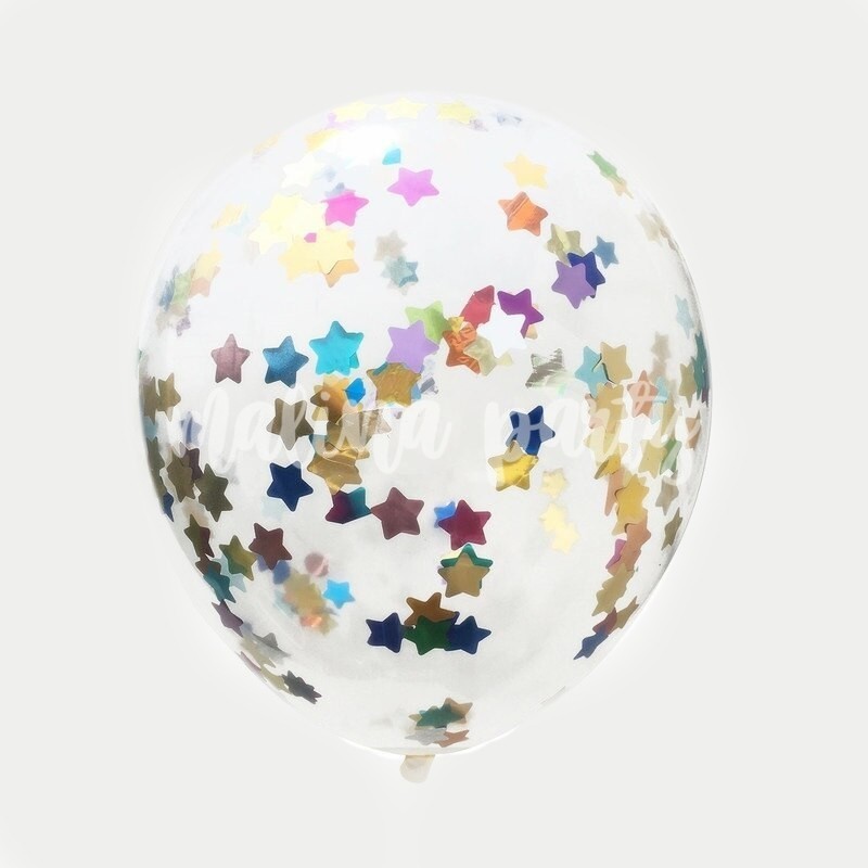 Воздушный шар с конфетти звездами 1 штука