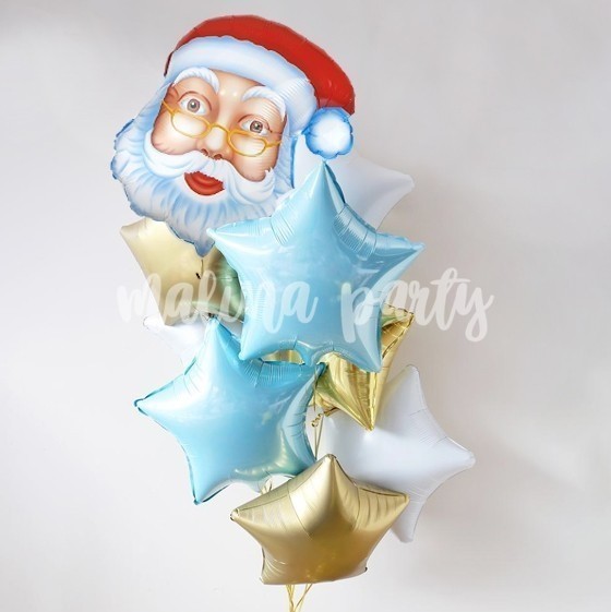 Букет воздушных шаров Санта и звезды