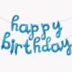 Воздушный шар надпись Happy birthday серебро