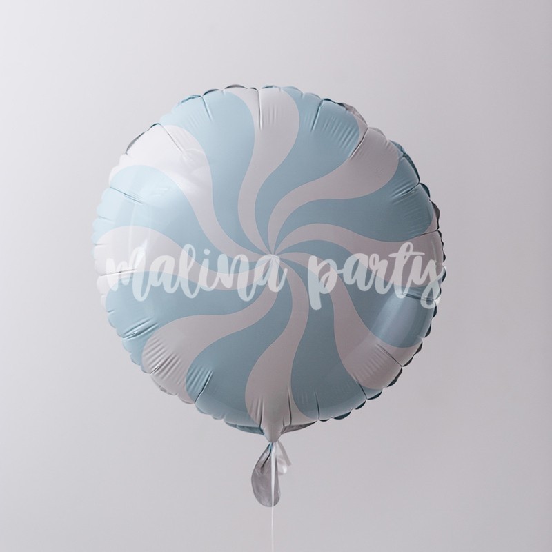 Воздушный шар леденец пастель голубой