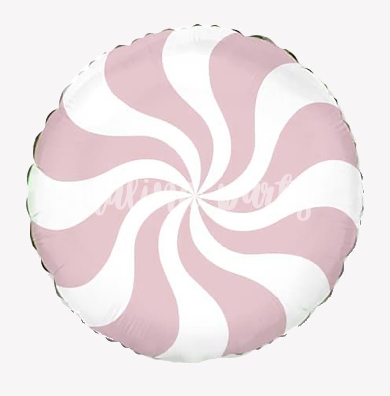 Воздушный шар леденец пастель розовый