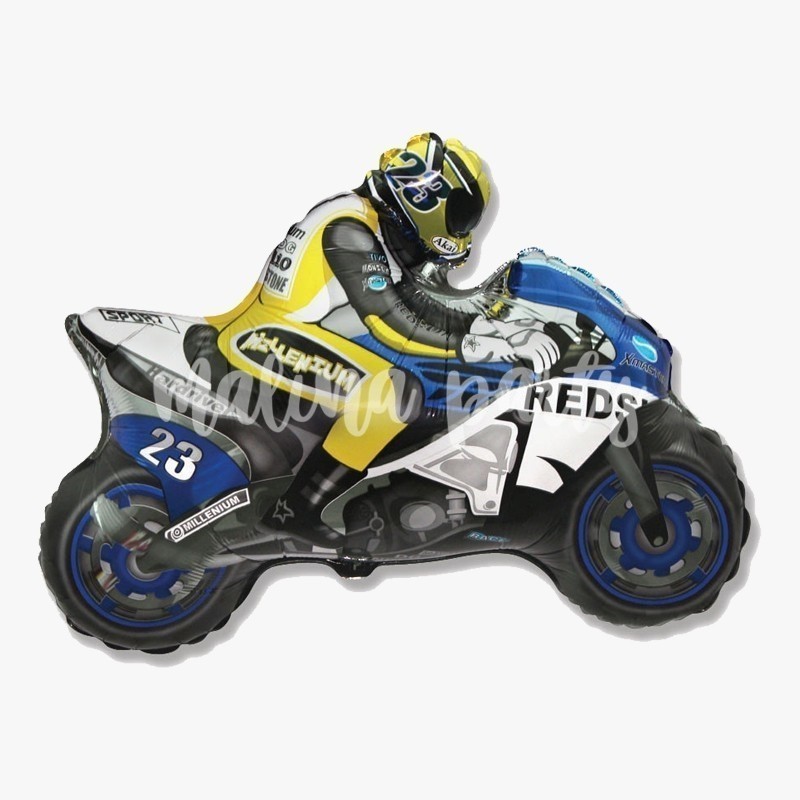 Воздушный шар мотоциклист сине-желтый