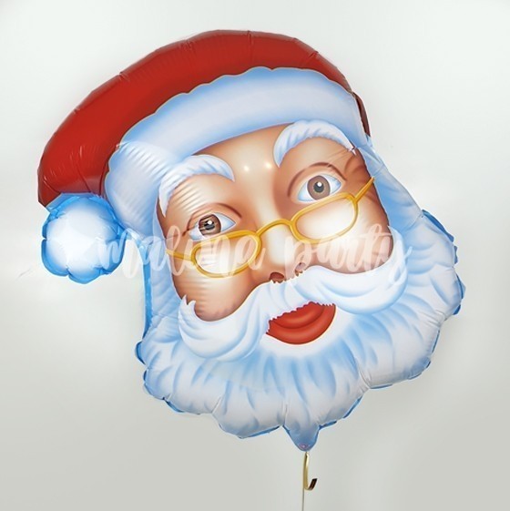 Воздушный шар круг Санта с елкой