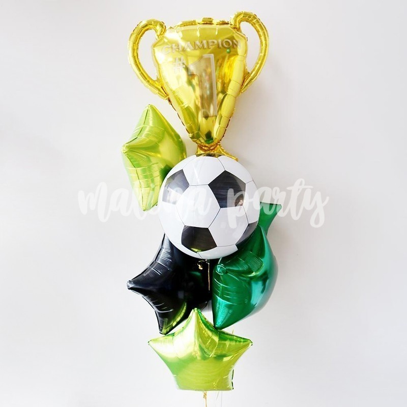 Букет воздушных шаров с гелием футбольный мяч
